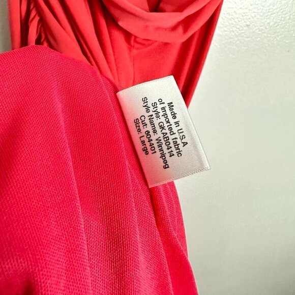 KATIE MAY Winnipeg One Shoulder Ruched Knit Gown in Coral Size Large - Picture 6 of 12